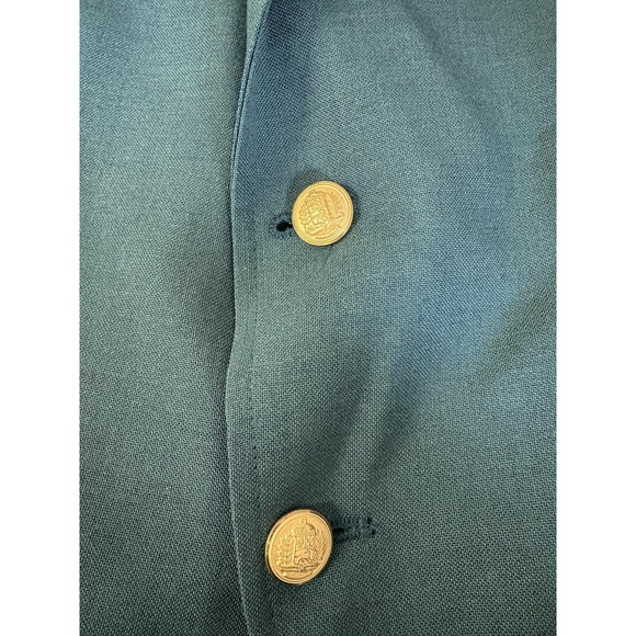 Sutter & Grant Blazer Mens 46 Green Gold Crest Two Button USA Sport Coat - Picture 2 of 11